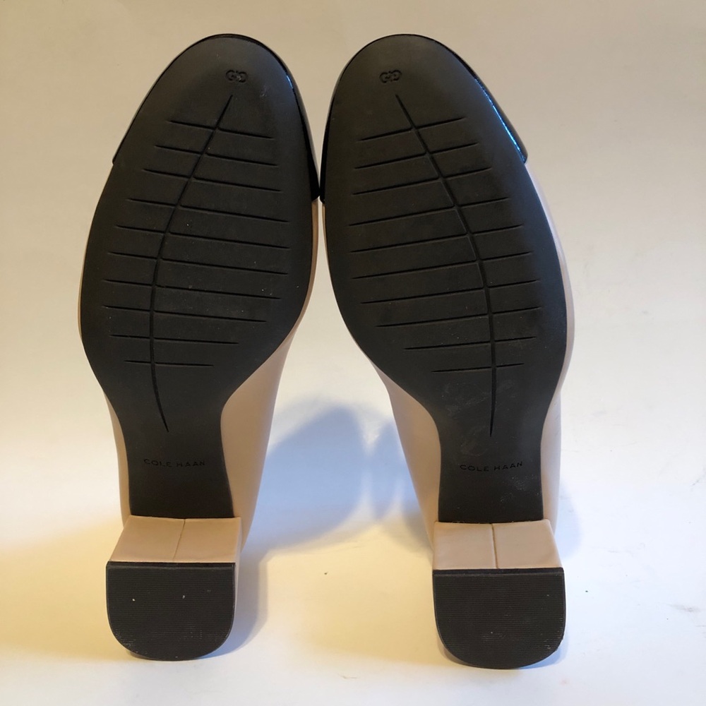 NWOT Sz 7.5 Cole Haan Dawna Grand Pump Nude & Black Patent Toe - Picture 15 of 16